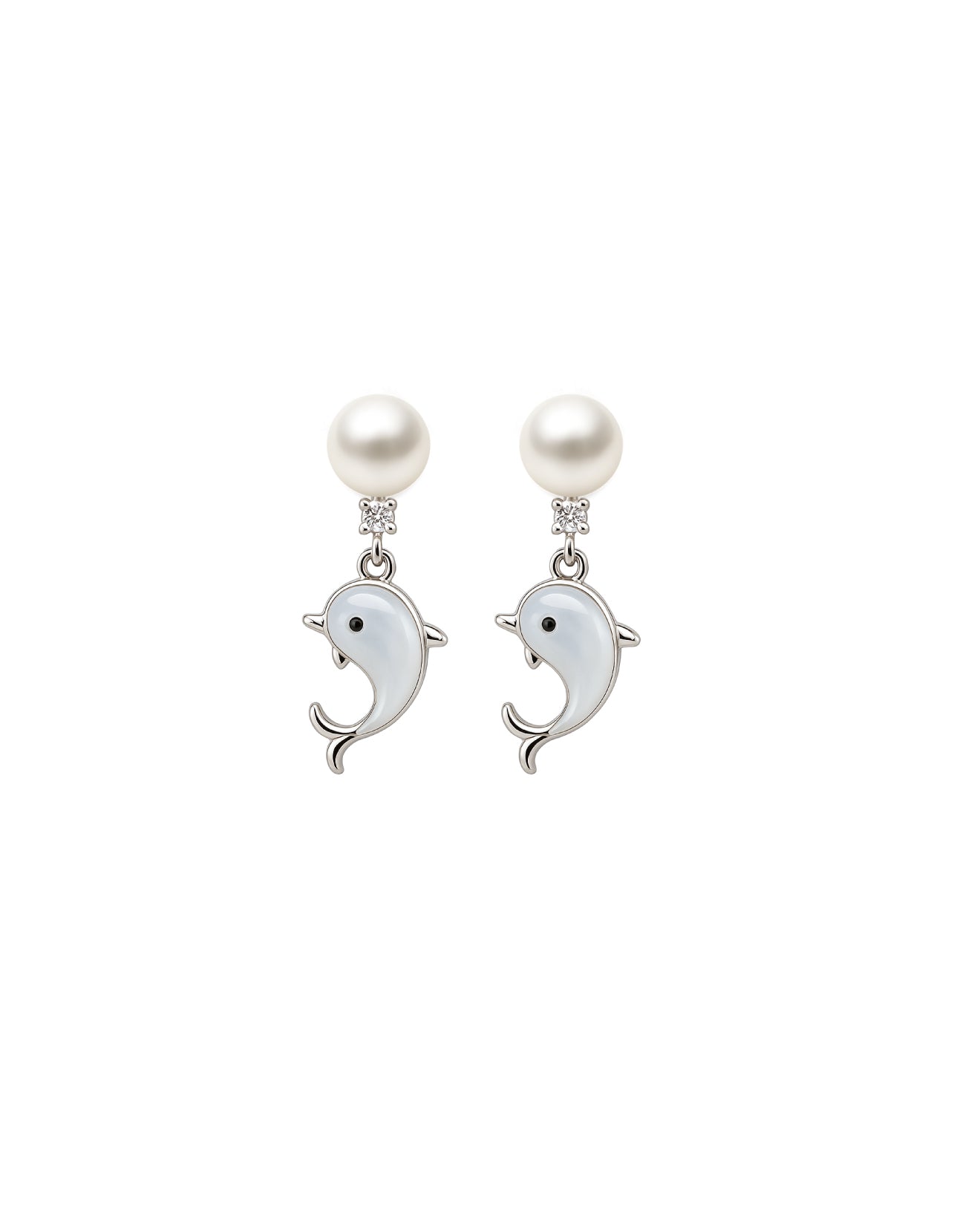Dolphin & Pearl Earrings