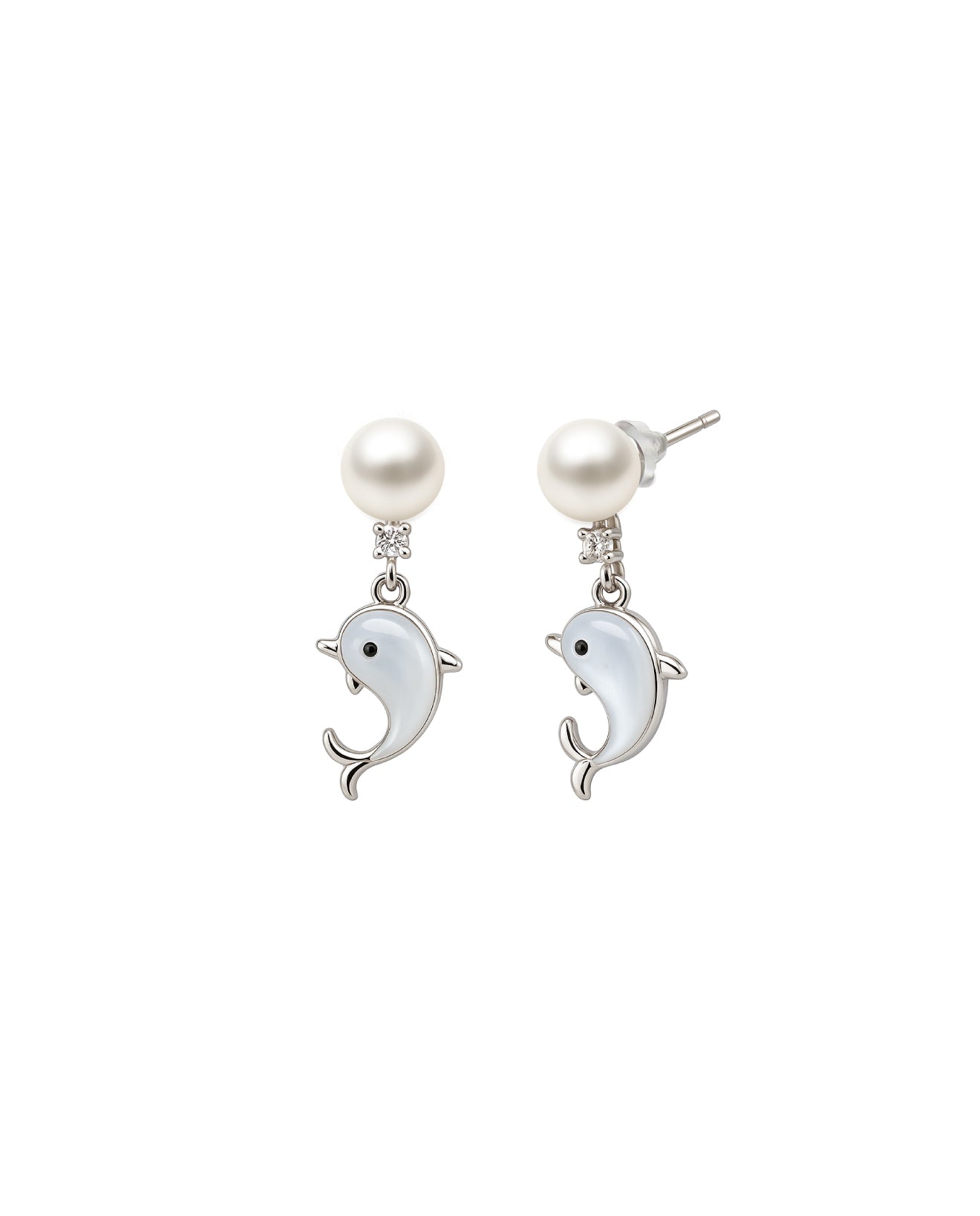 Dolphin & Pearl Earrings
