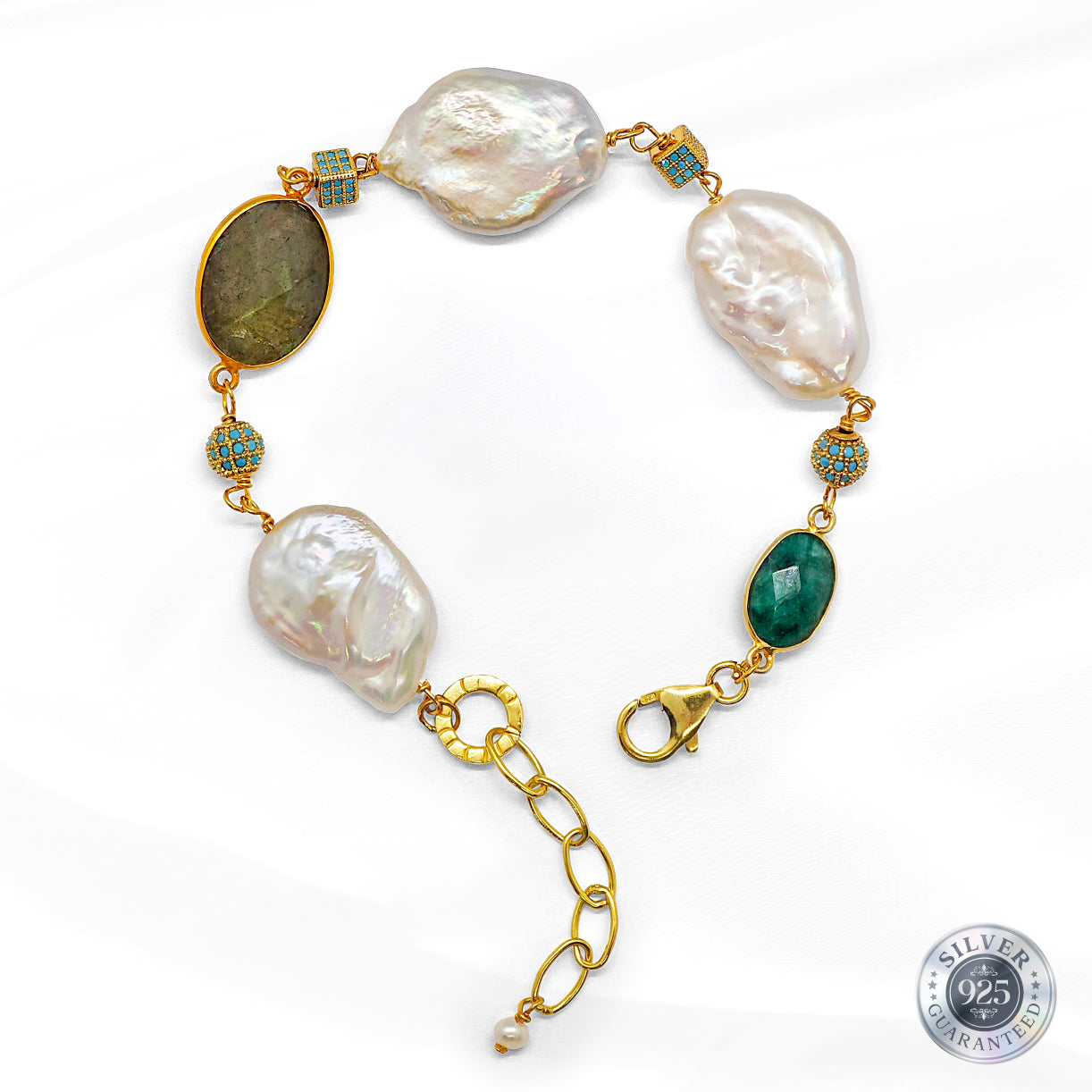 Aurora Gem Keshi Bracelet