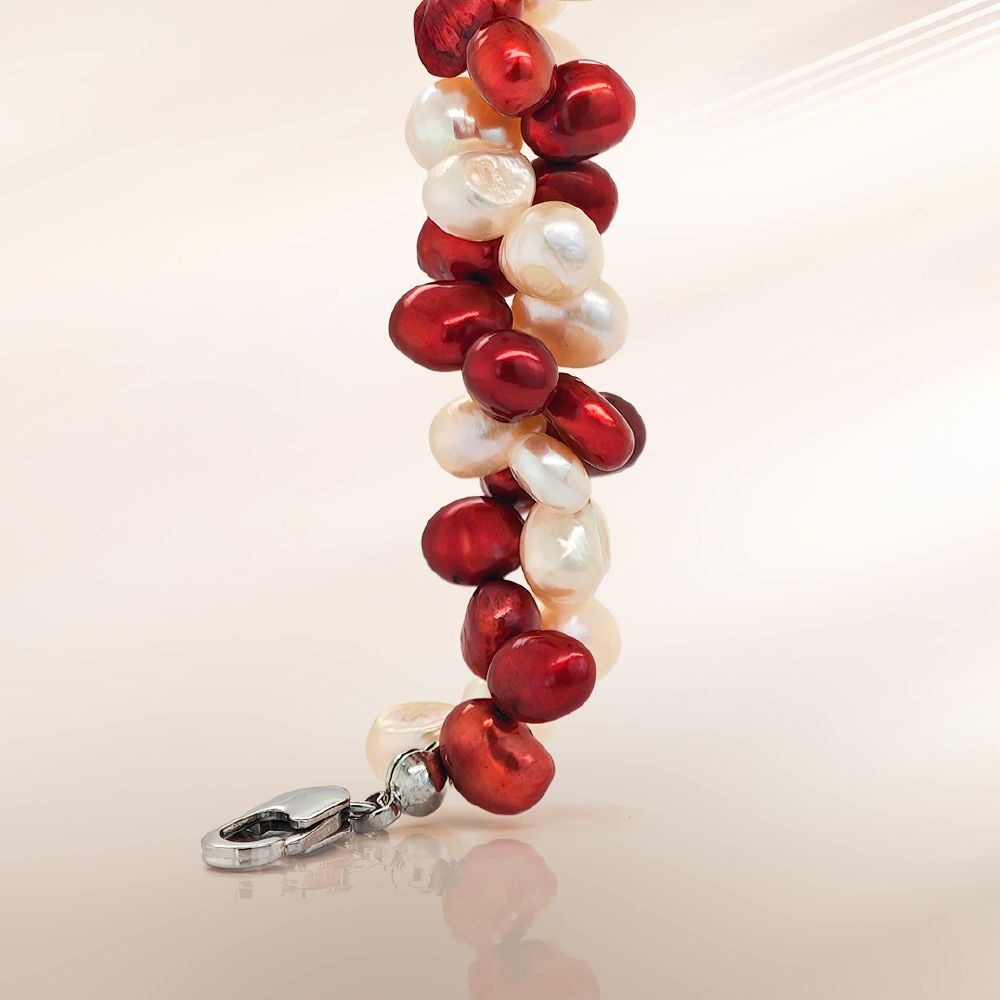 Dual Twisted Baroque Pearl Bracelet