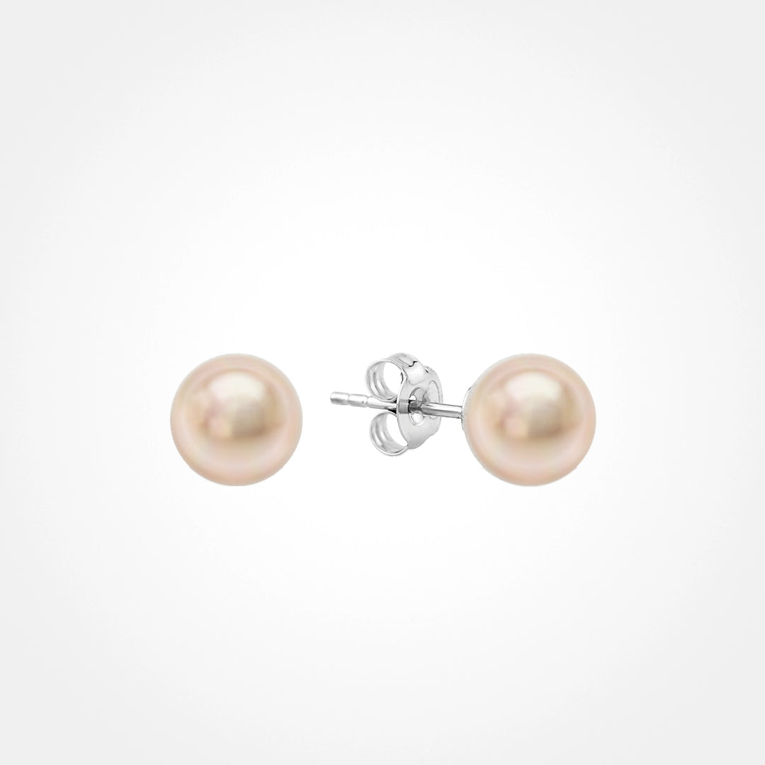 Classic Button Pearl Studs