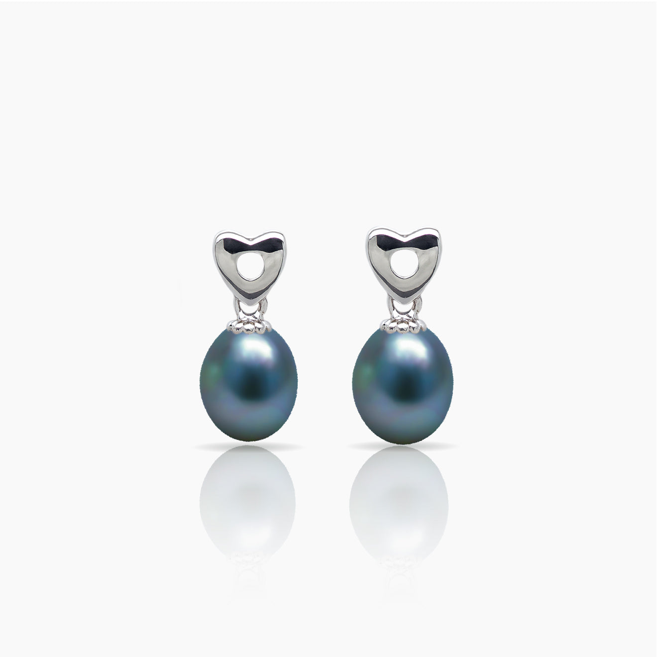 Lustrous Heart Pearl Drop Earrings