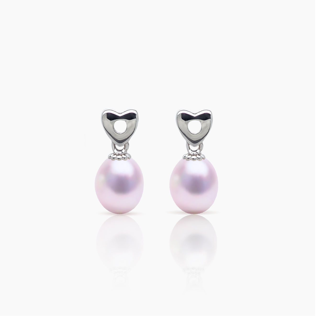 Lustrous Heart Pearl Drop Earrings