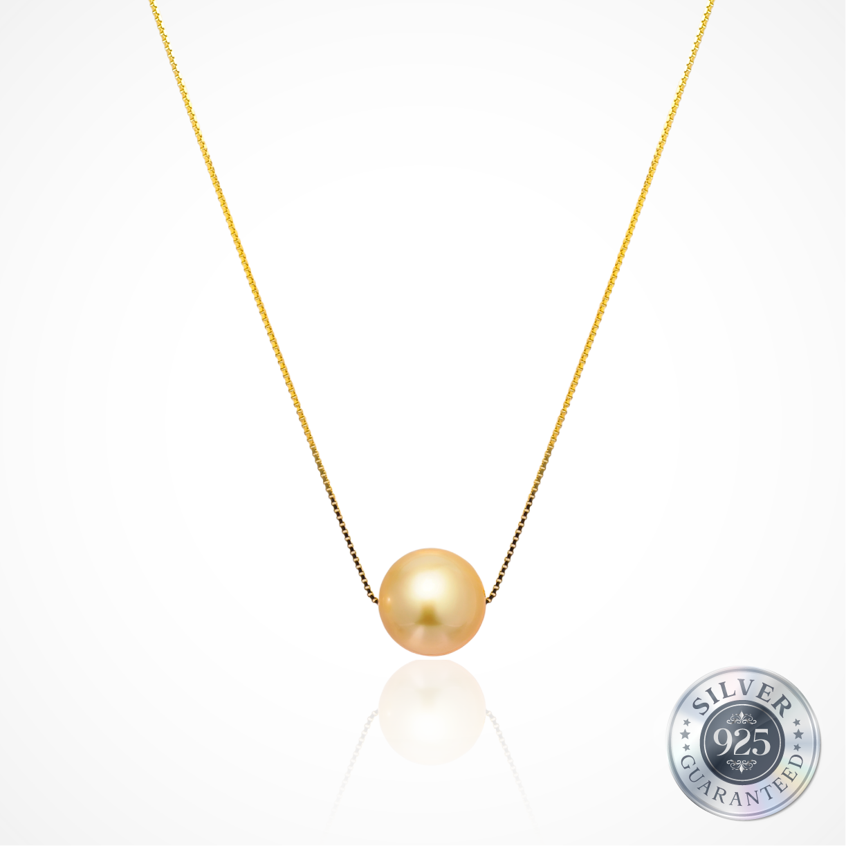 Classic 10-11mm Golden South Sea Pearl on 925 Silver Adjustable Chain