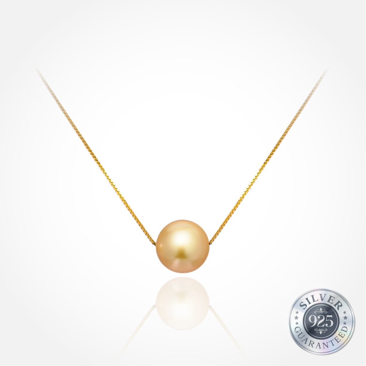 Classic 10-11mm Golden South Sea Pearl on 925 Silver Adjustable Chain