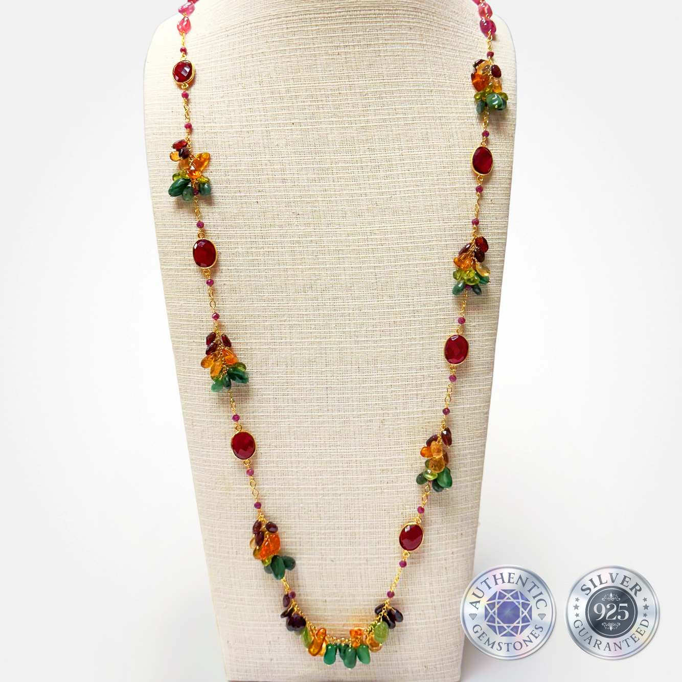 925 Silver Semi Precious Stone Necklace