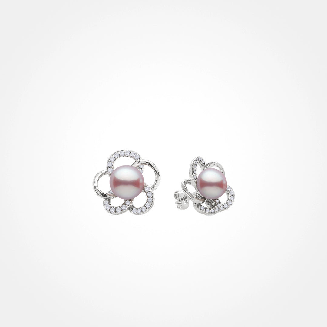 Angel Flower Pearl Studs
