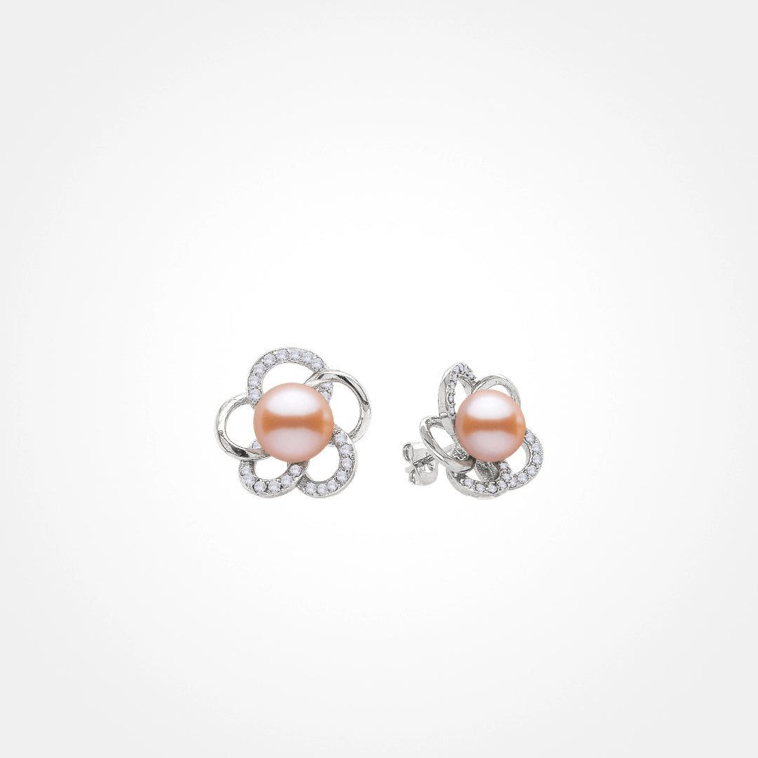 Angel Flower Pearl Studs