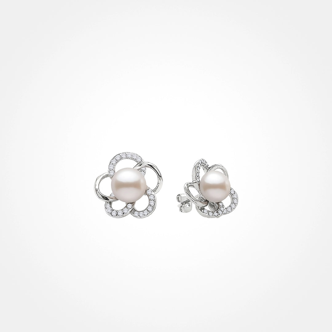 Angel Flower Pearl Studs
