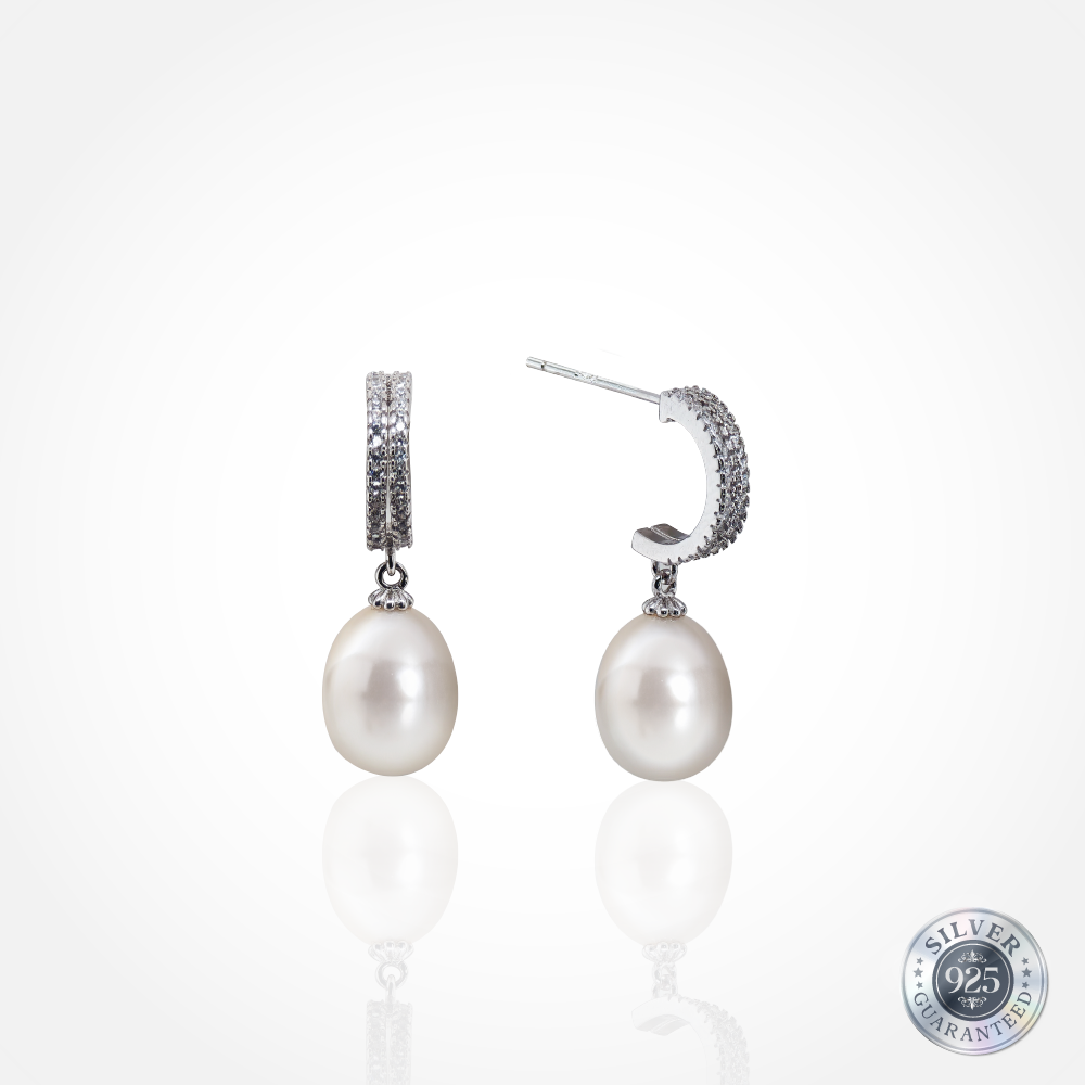 925 Silver Luna Pearl Loops