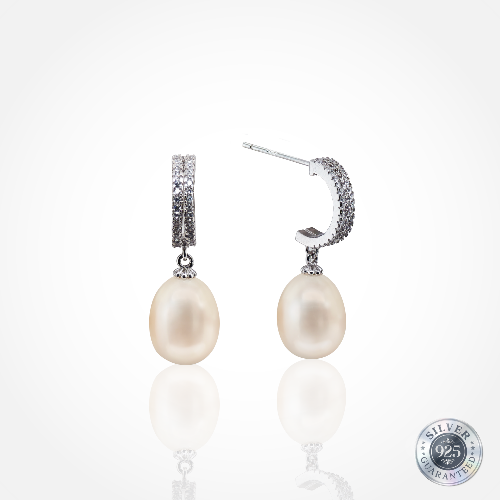 925 Silver Luna Pearl Loops
