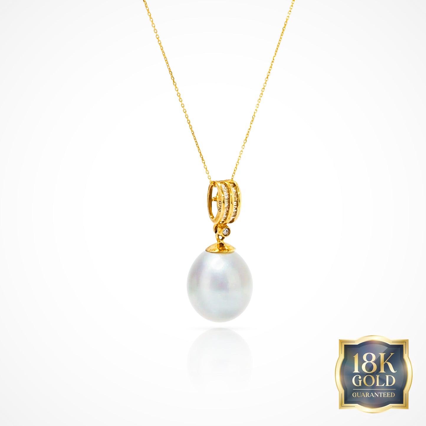 18K Gold White Southsea Celestial Pendant