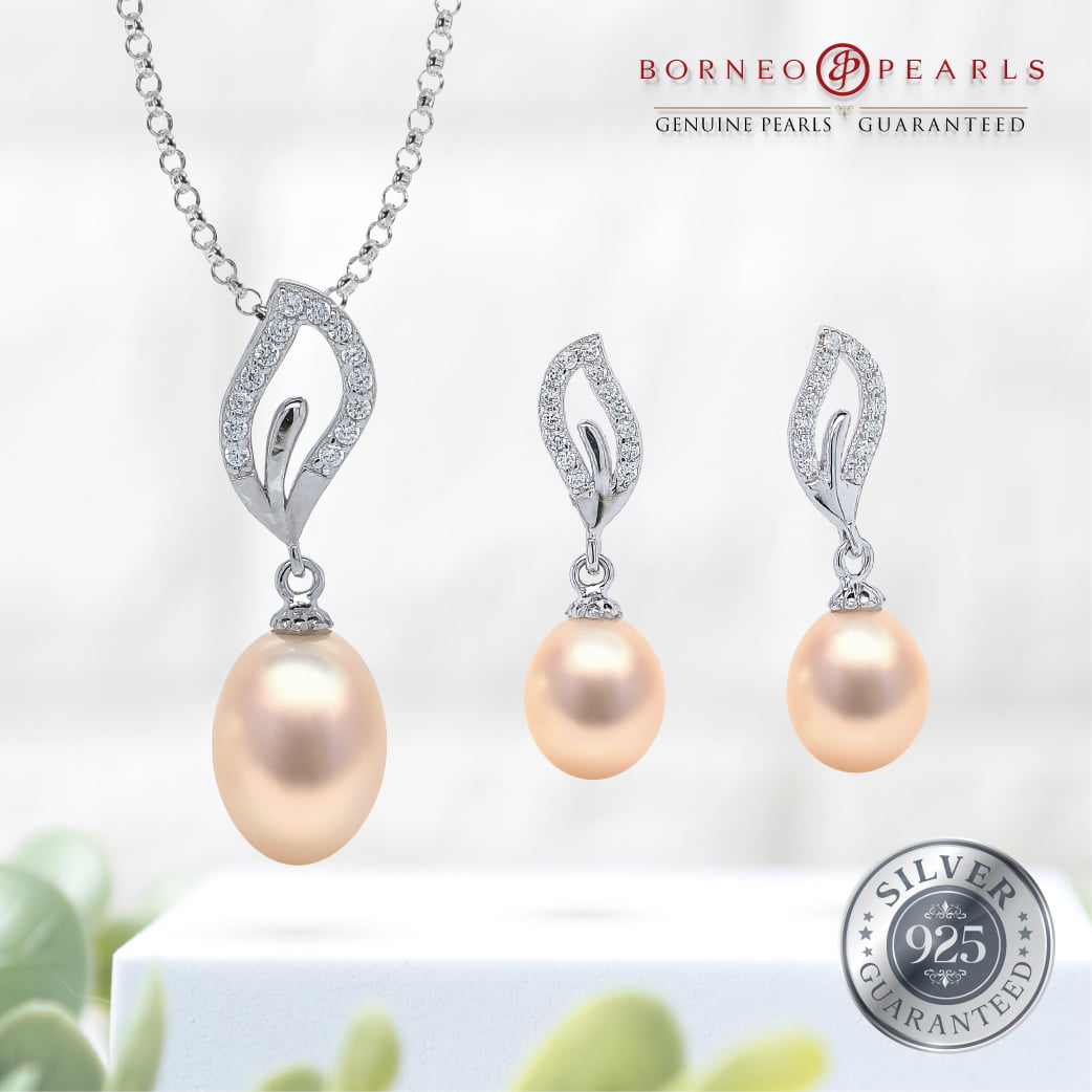 925 Silver Pearl Earring & Pendant Set