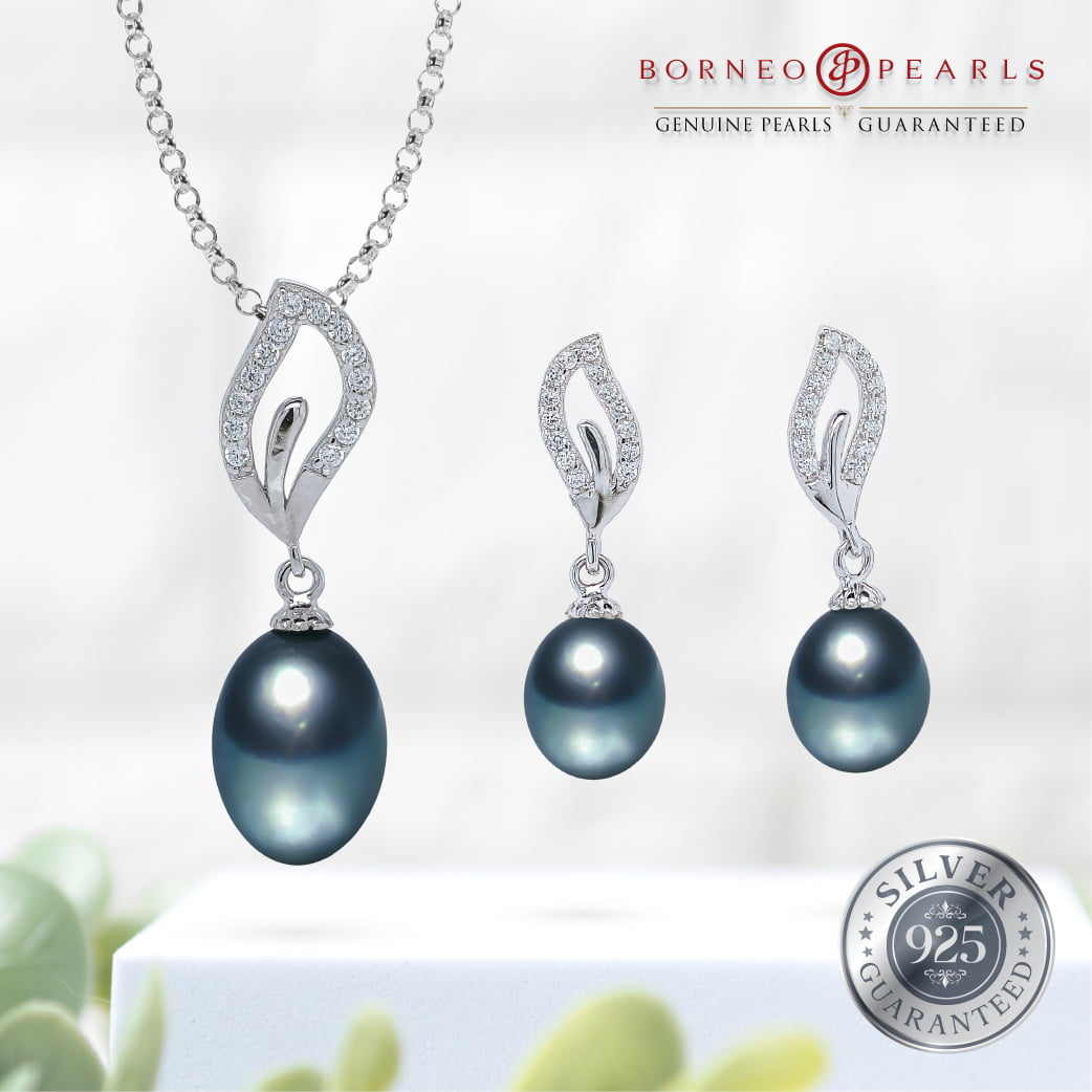 925 Silver Pearl Earring & Pendant Set