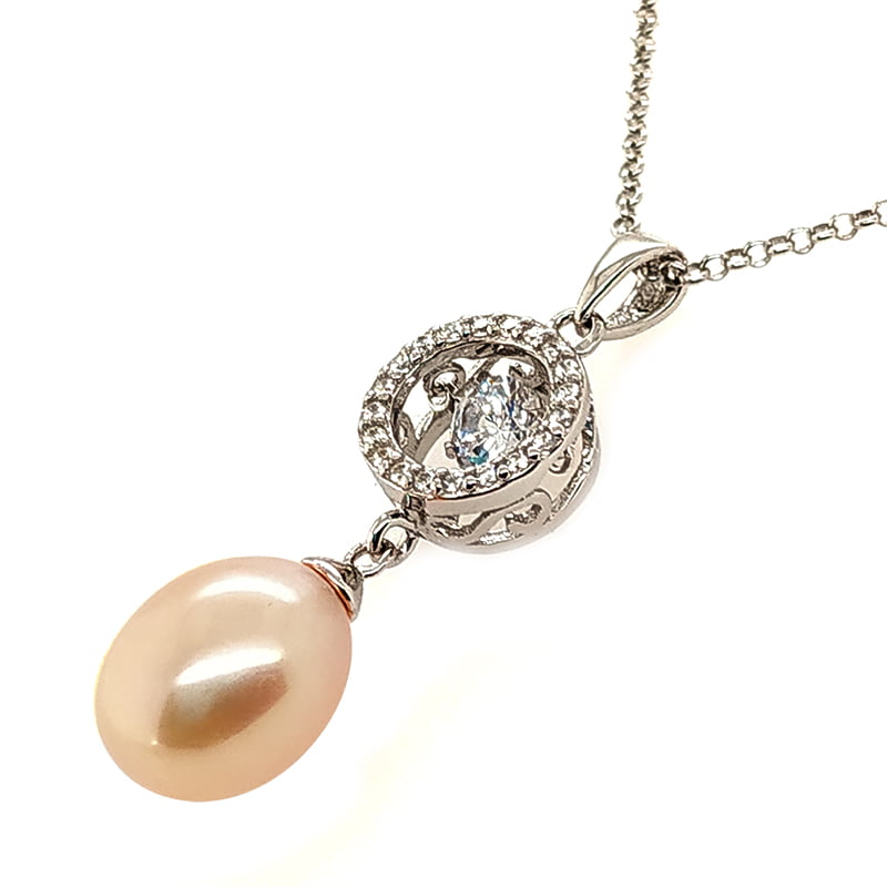 Heartbeat Crystal Pendant in Peach