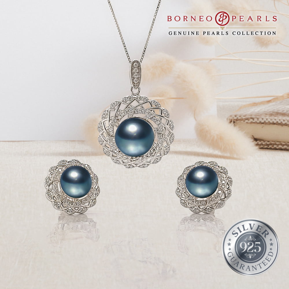925 Silver Pearl Earring & Pendant Set