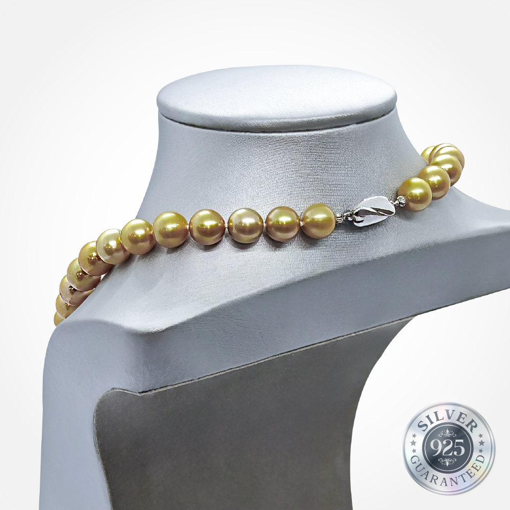 High Grade 12mm Golden South Sea Necklace