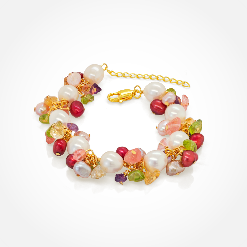 Keshi Pearl & Semi Precious Stones Bracelet