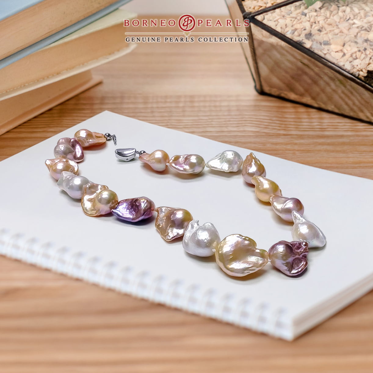 多色 15-17 毫米天然巴洛克珍珠项链