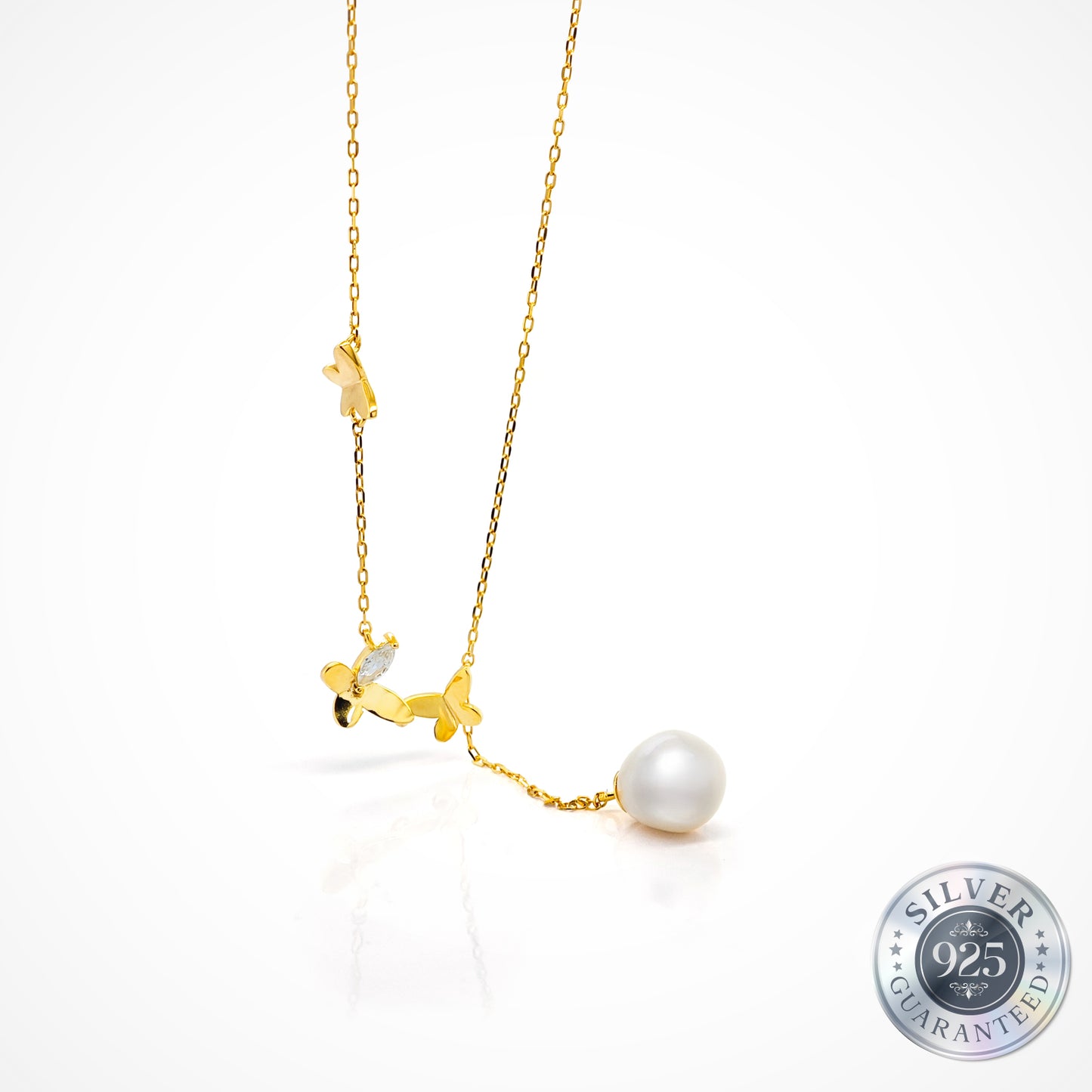 925 Silver Pearl Flutter Pendant