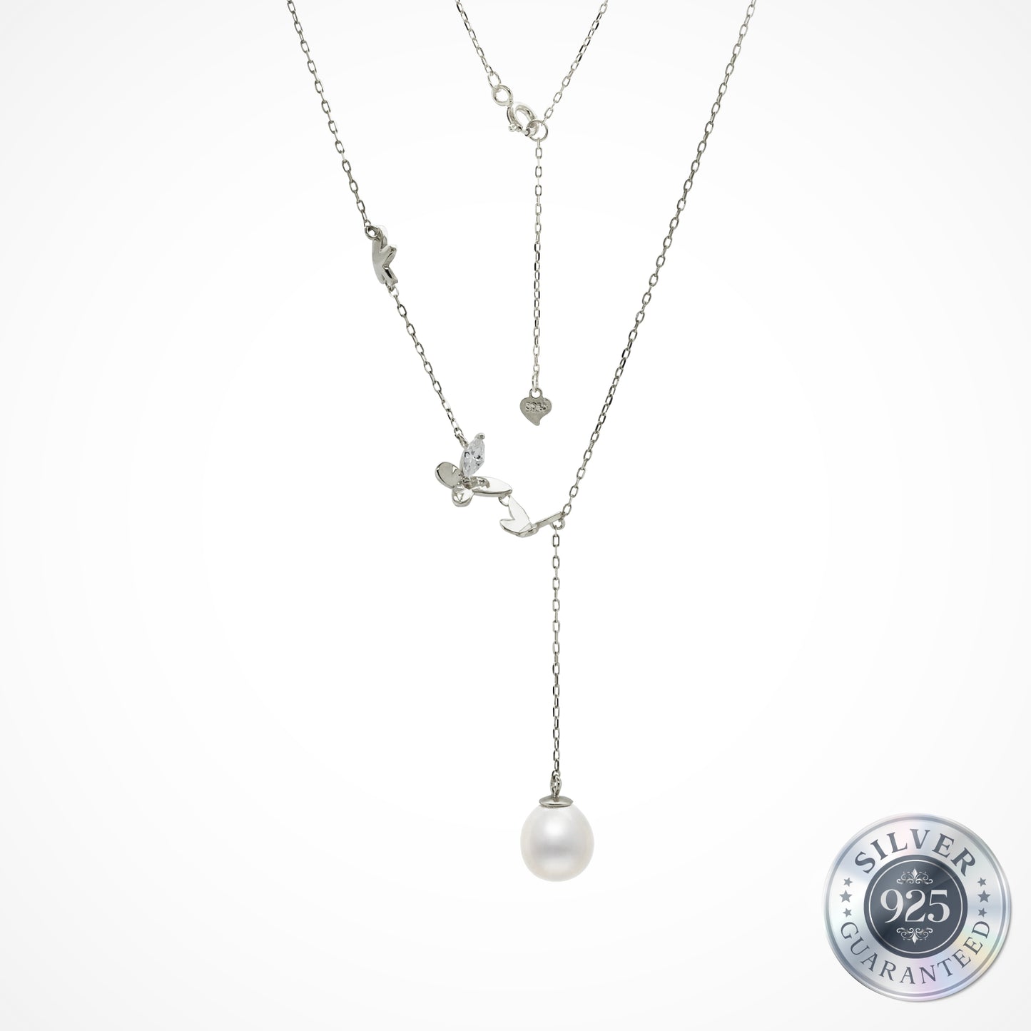 925 Silver Pearl Flutter Pendant