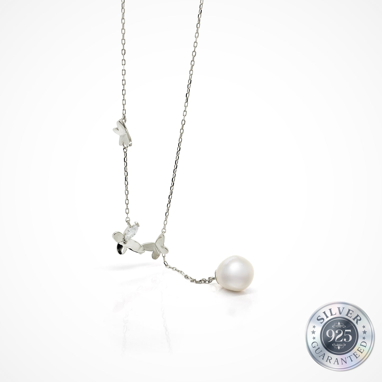 925 Silver Pearl Flutter Pendant