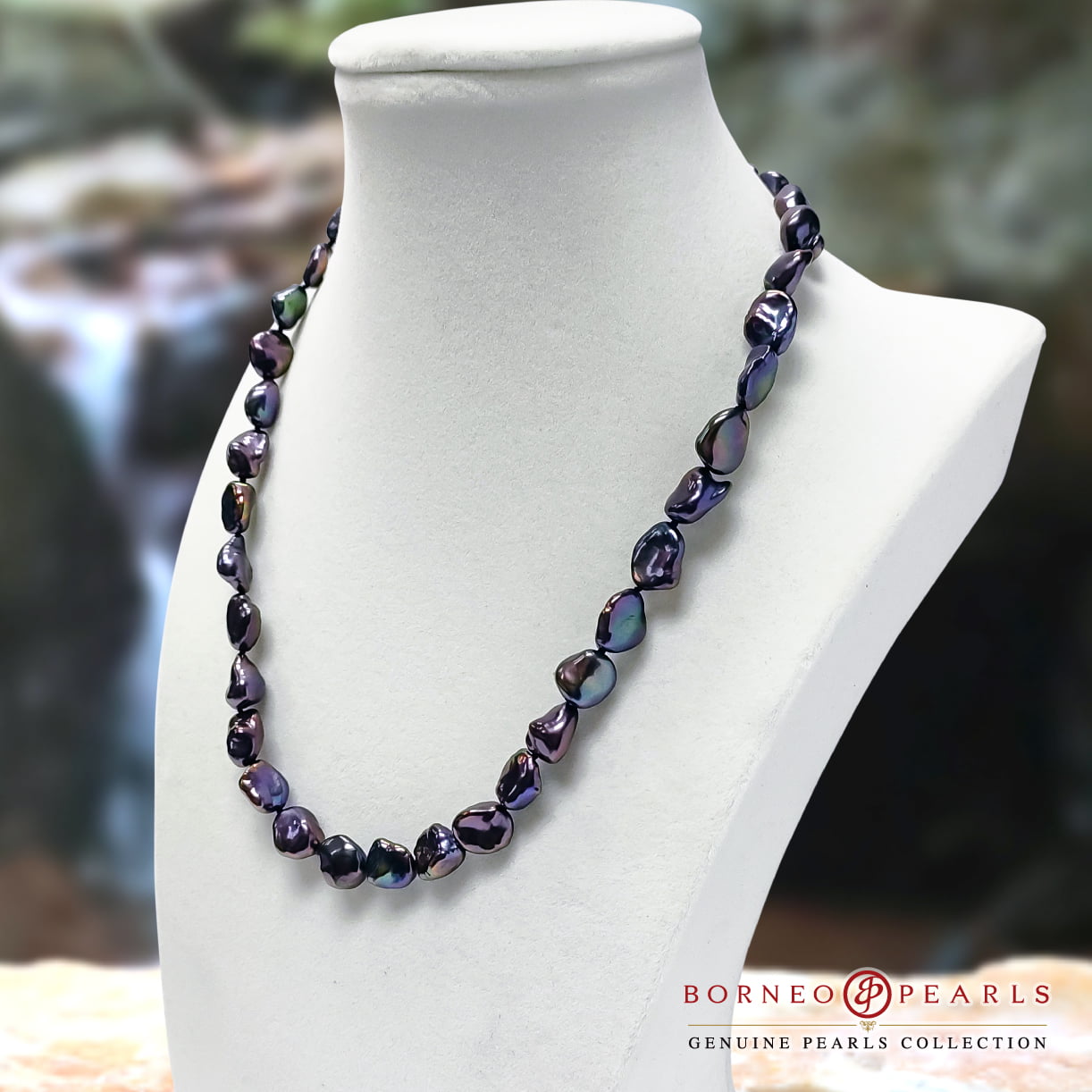 قلادة كيشي سوداء مقاس 8-9 ملم