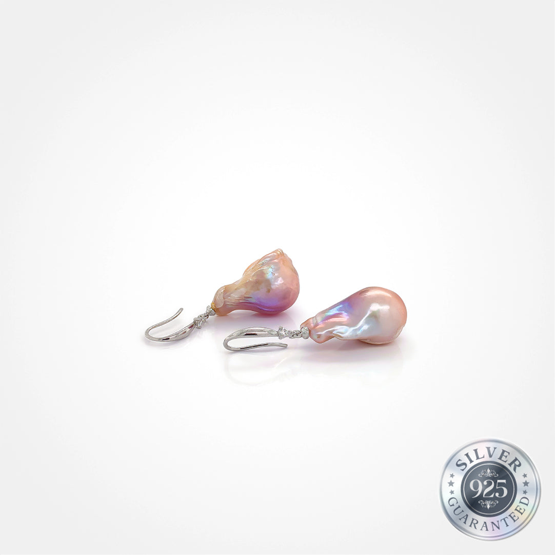 925 Silver Lavender Baroque Earring