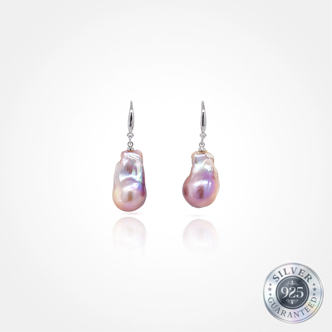 925 Silver Lavender Baroque Earring