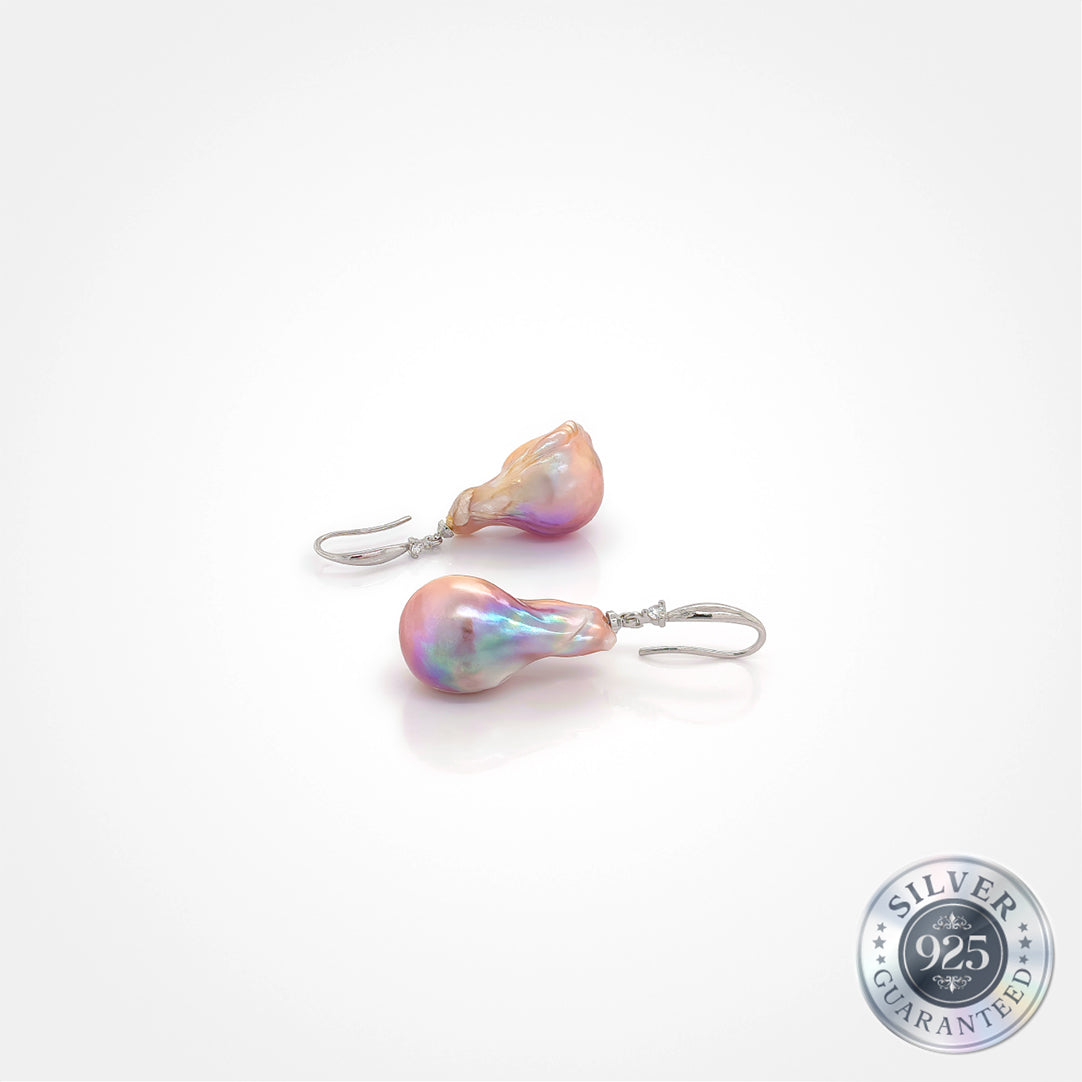925 Silver Lavender Baroque Earring