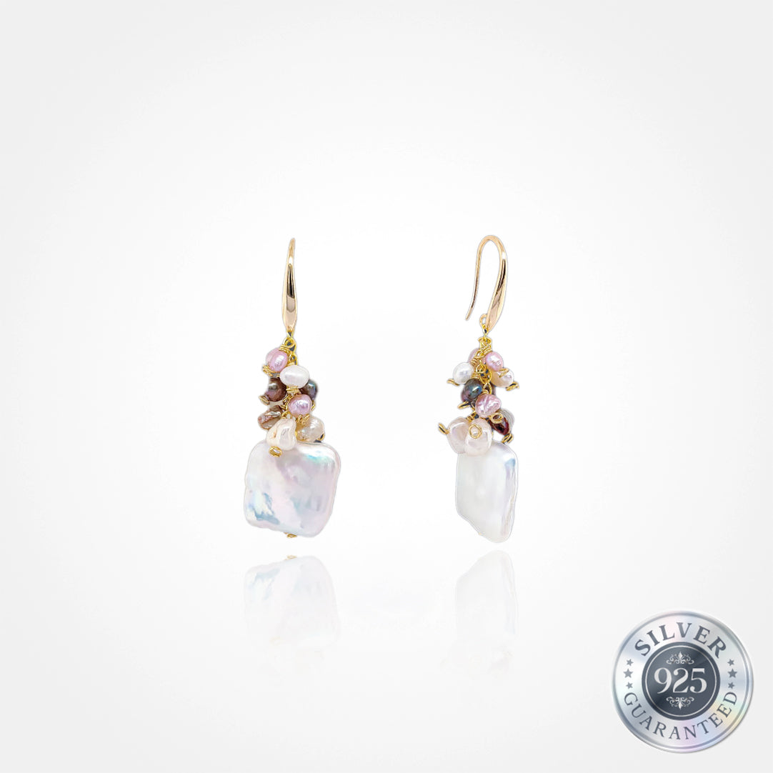 925 Silver Biwa Pearl Earring
