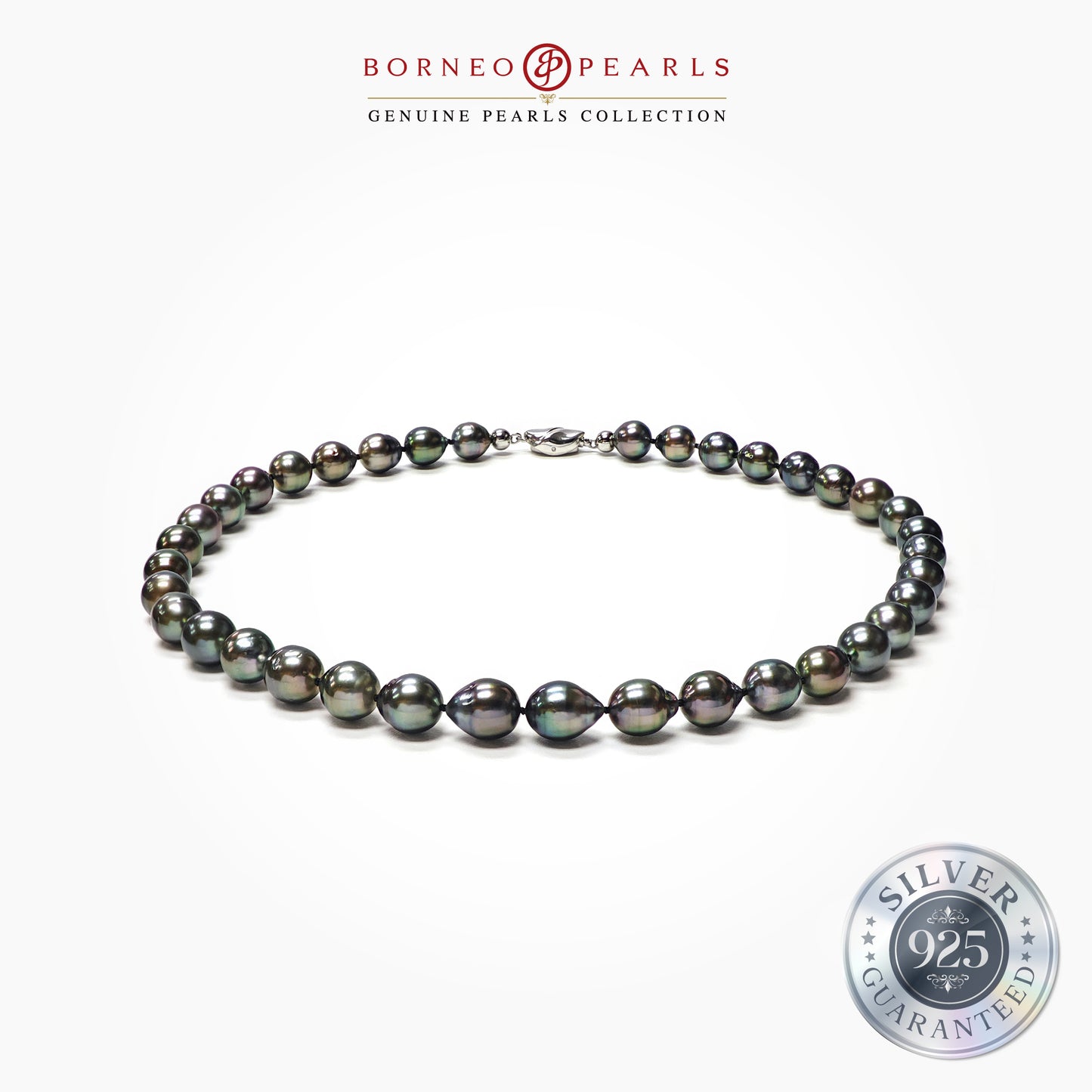 925 Silver Drop Tahitian Pearl Necklace