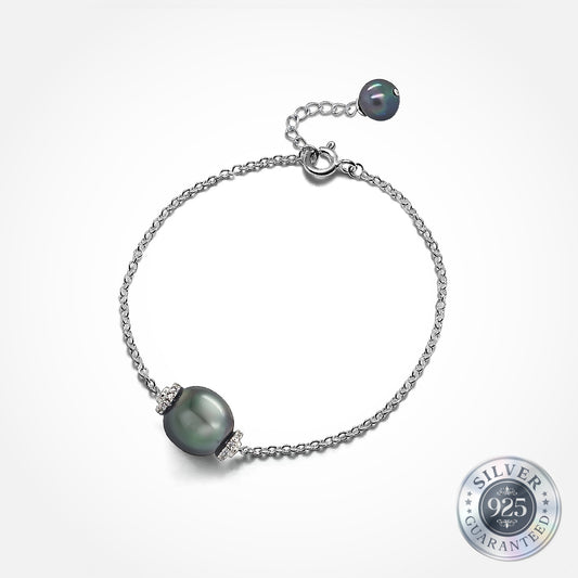 925 Silver Tahitian Pearl Bracelet