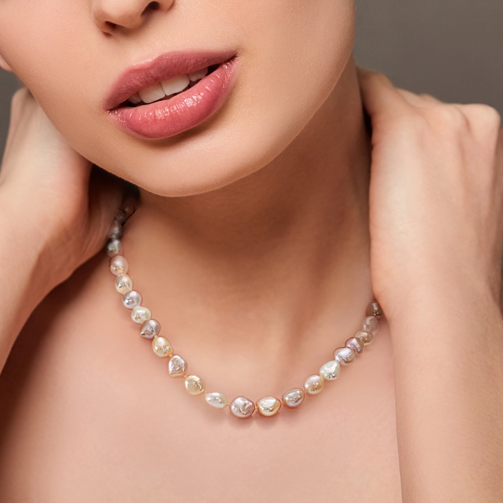 Radiant Cascade Keshi Necklace