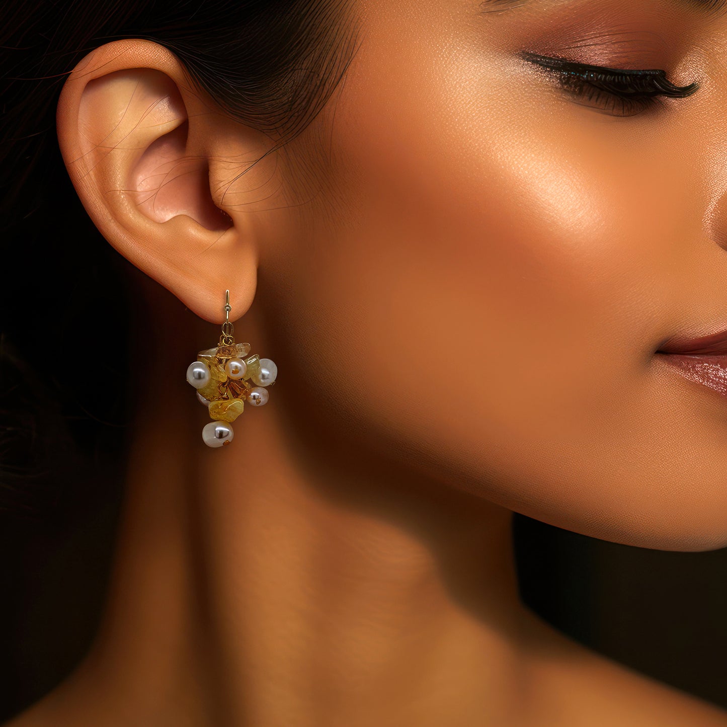 Cluster Baroque Pearl Earring