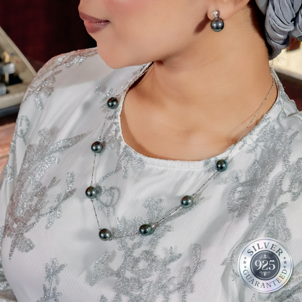 925 Silver Tahitian Adjustable Necklace