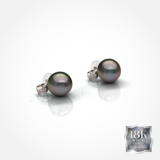 18K Gold Tahitian Diamond Studs