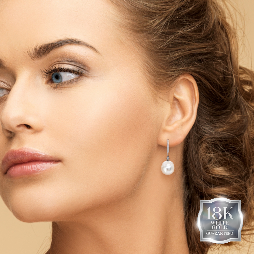 18K Gold White Southsea Earring