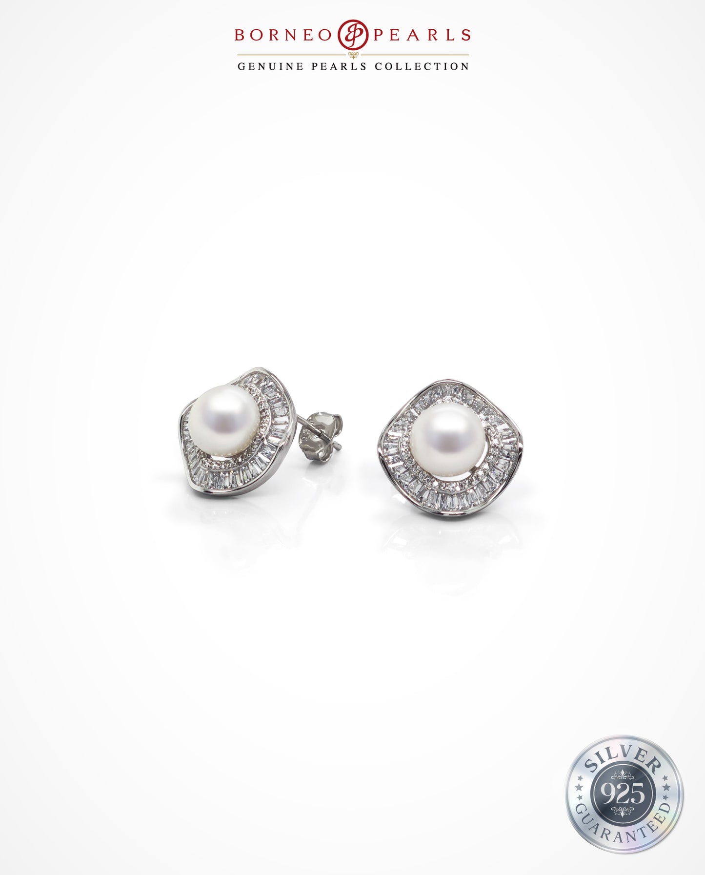 Moonlight Pearl Earrings in 925 Silver