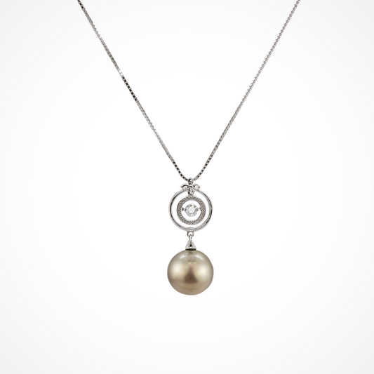 12-13mm Dancing Crystal Pendant 925 Silver