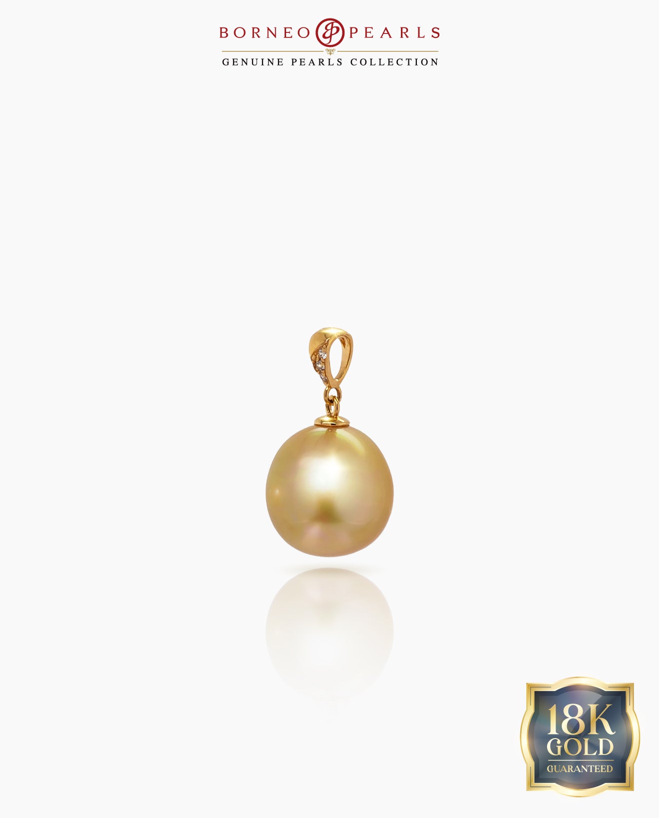 11-12mm Golden South Sea Pearl Pendant in 18k Gold