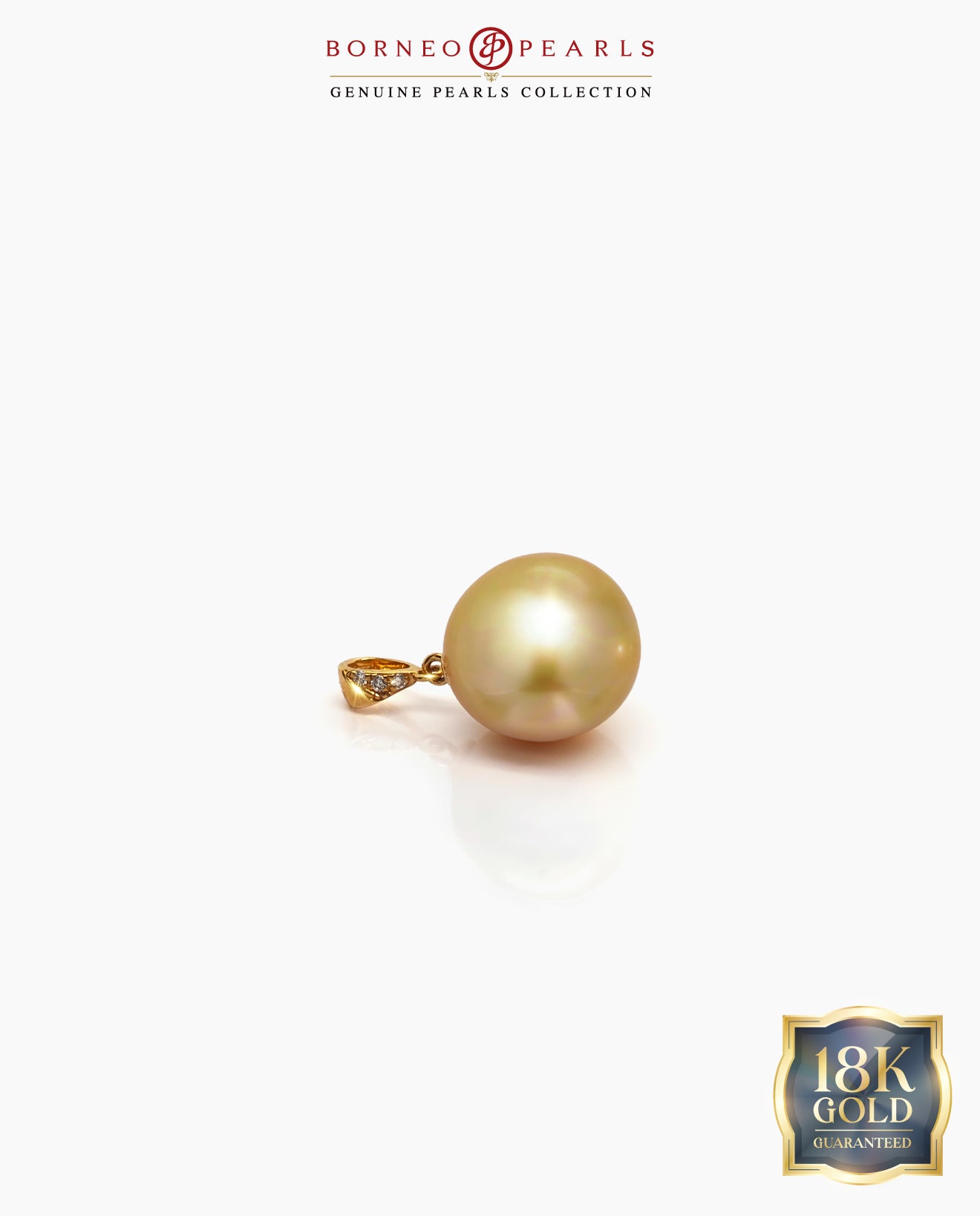 11-12mm Golden South Sea Pearl Pendant in 18k Gold