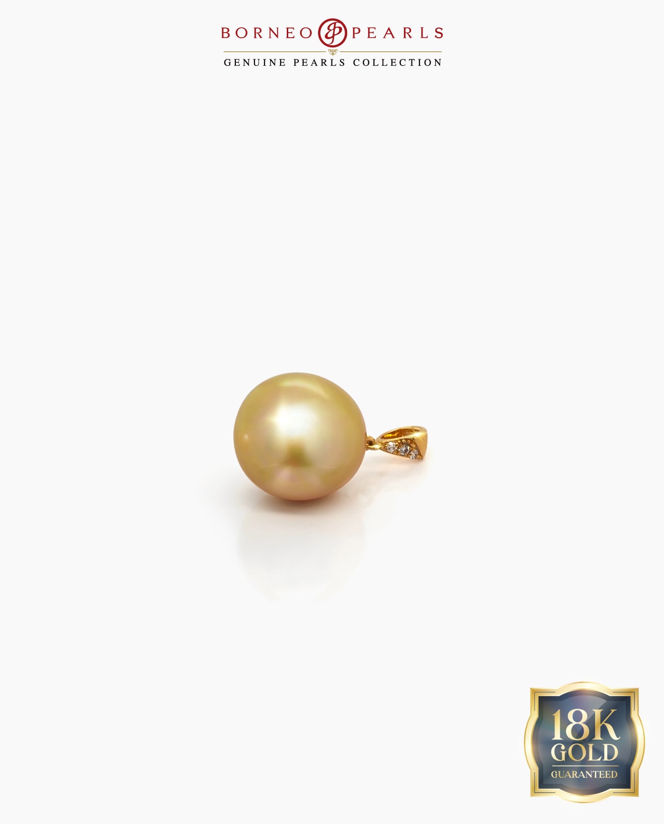 11-12mm Golden South Sea Pearl Pendant in 18k Gold