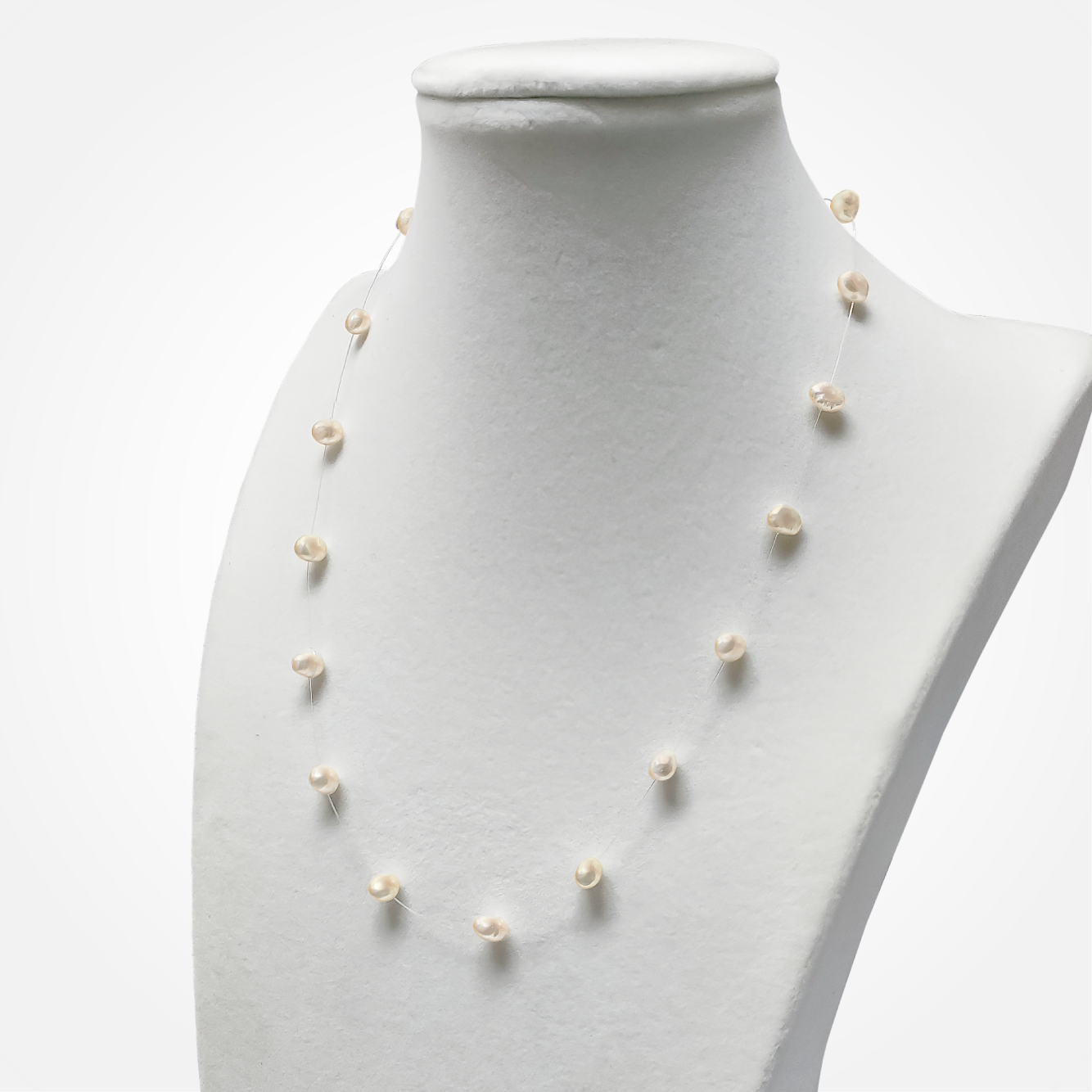 Floating Baroque Pearl Necklace