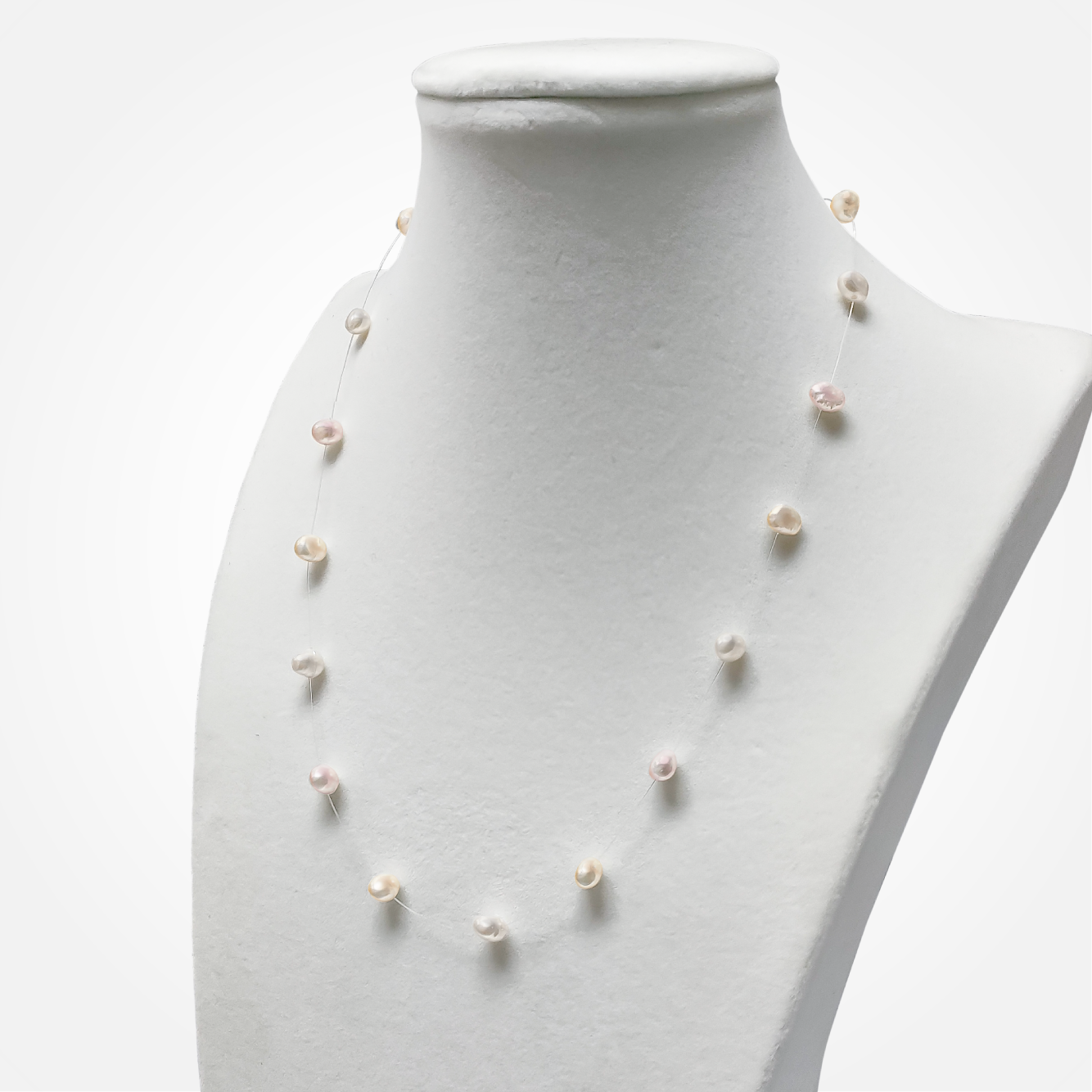 Floating Baroque Pearl Necklace
