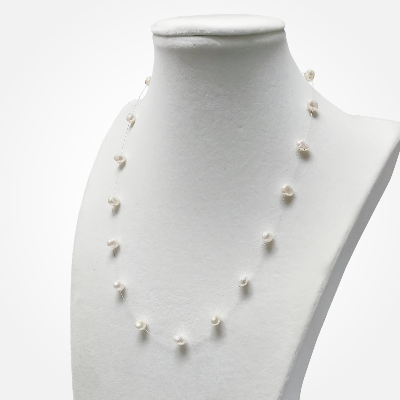 Floating Baroque Pearl Necklace