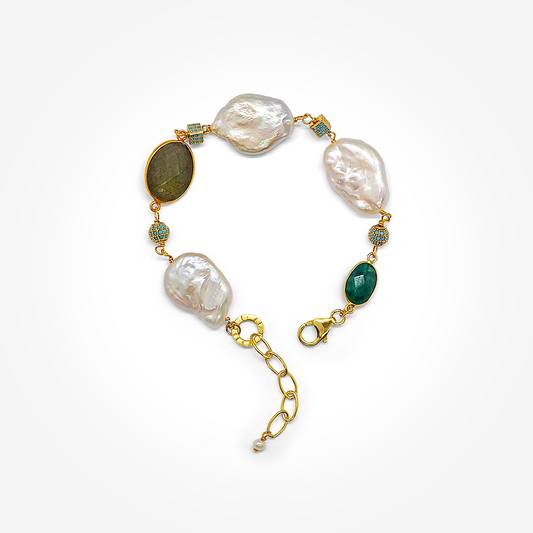 Aurora Gem Keshi Bracelet
