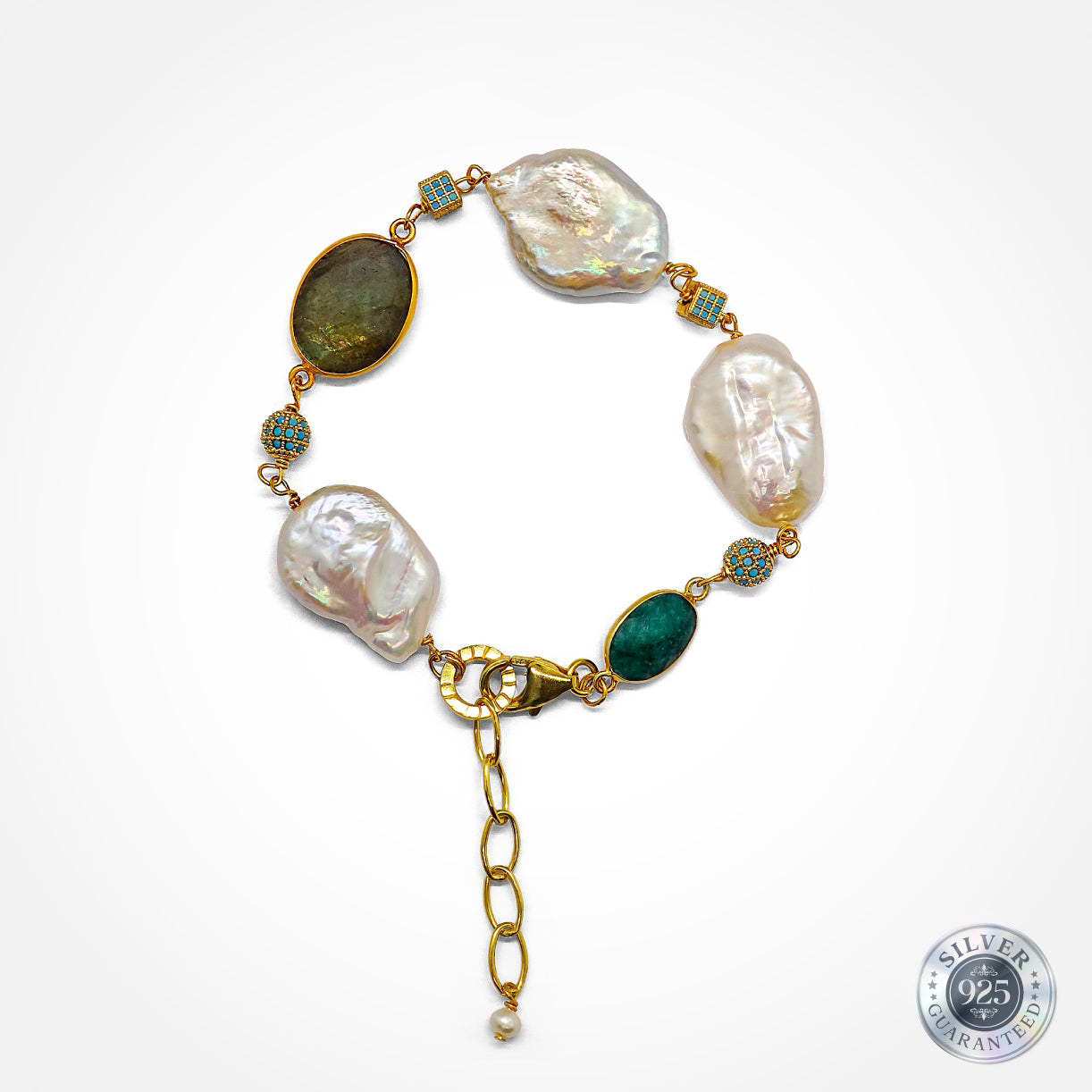 Aurora Gem Keshi Bracelet