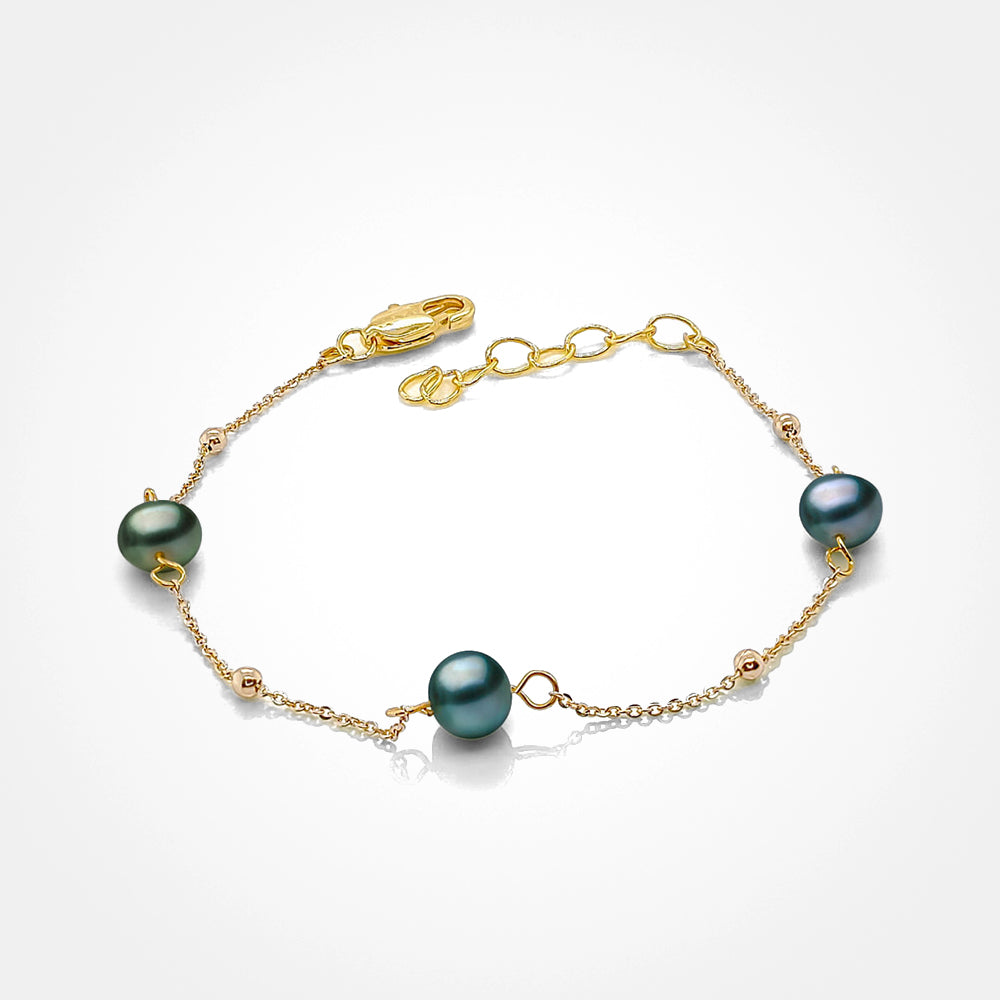 Tin Cup Pearl Bracelet