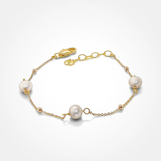 Tin Cup Pearl Bracelet